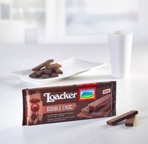 Vafelj Loacker classic, double choc, 175 g